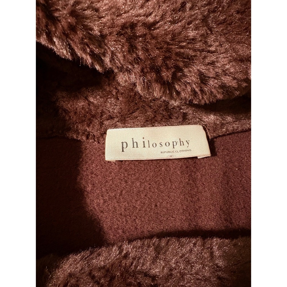 Philosophy Women Top Large* Brown Faux Fur Collar Cuff - Picture 4 of 5